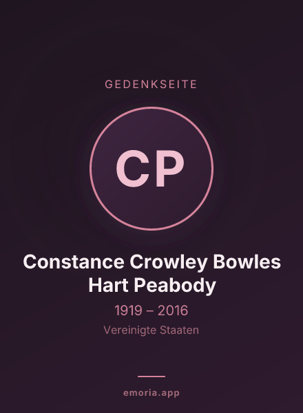 Gedenkportrait von Constance Crowley Bowles Hart Peabody