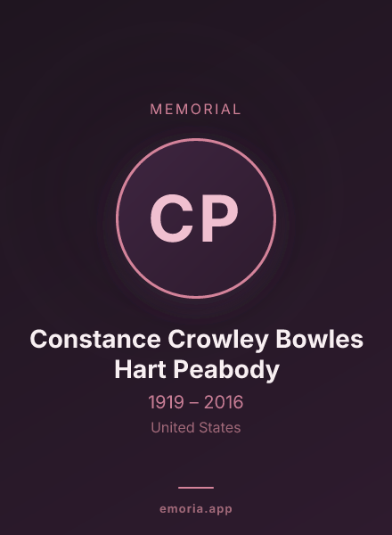Memorial portrait of Constance Crowley Bowles Hart Peabody