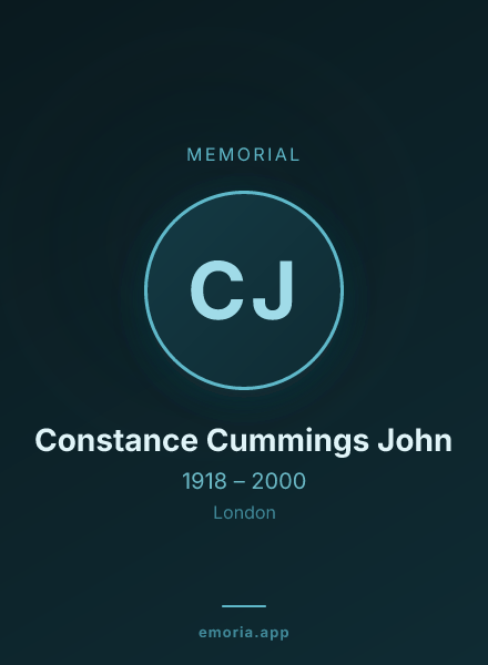 Memorial portrait of Constance Cummings John