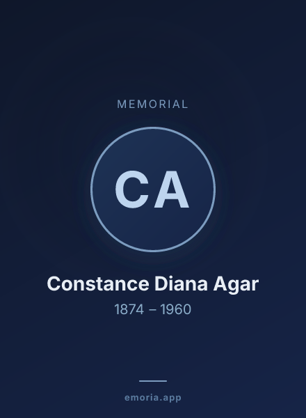 Memorial portrait of Constance Diana Agar