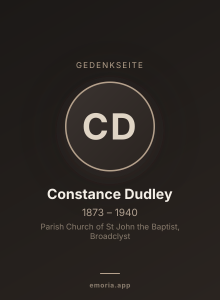 Gedenkportrait von Constance Dudley