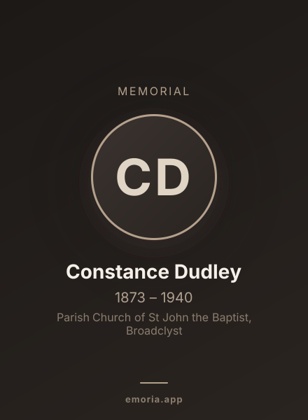 Memorial portrait of Constance Dudley