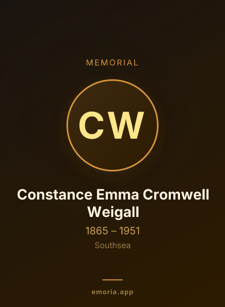 Memorial portrait of Constance Emma Cromwell Weigall