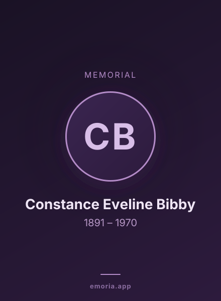 Memorial portrait of Constance Eveline Bibby
