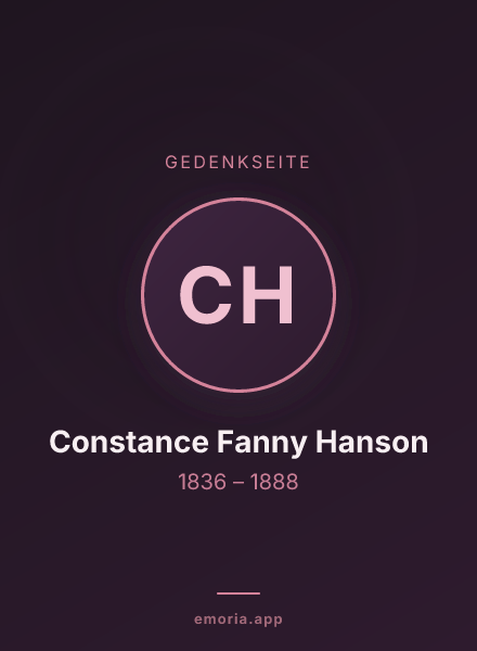 Gedenkportrait von Constance Fanny Hanson