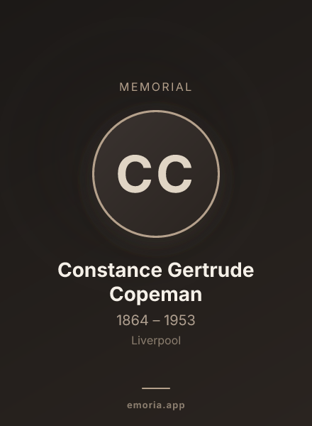 Memorial portrait of Constance Gertrude Copeman