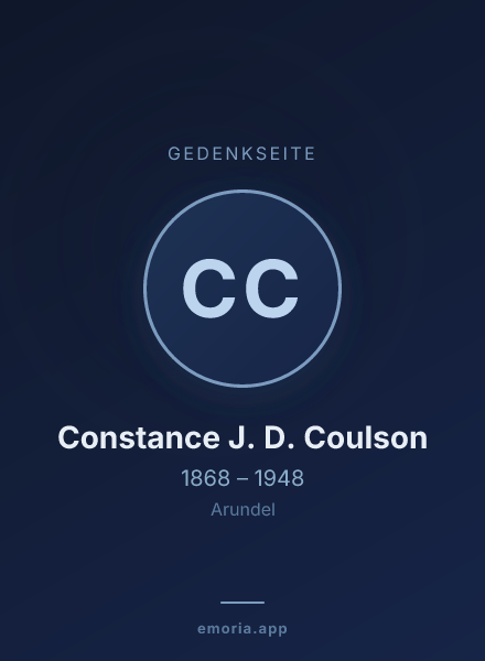 Gedenkportrait von Constance J. D. Coulson