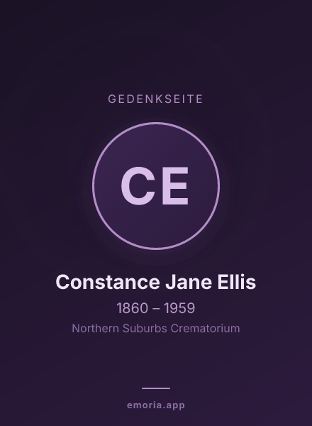 Gedenkportrait von Constance Jane Ellis