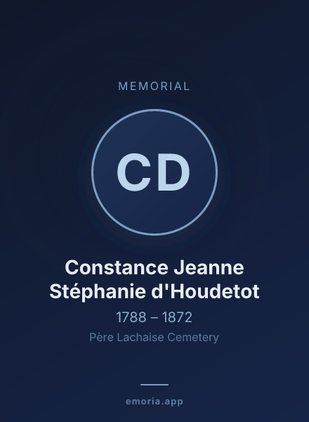 Memorial portrait of Constance Jeanne Stéphanie d'Houdetot