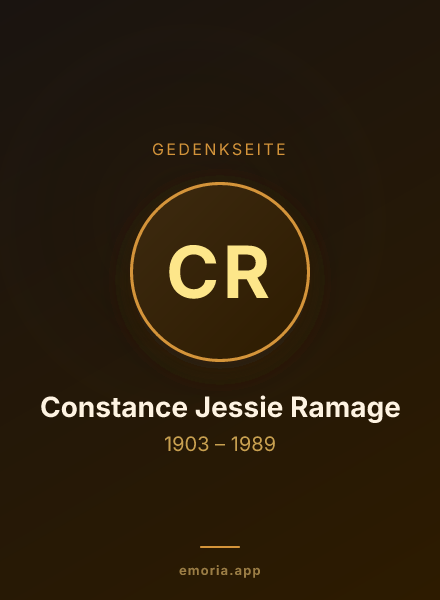 Gedenkportrait von Constance Jessie Ramage