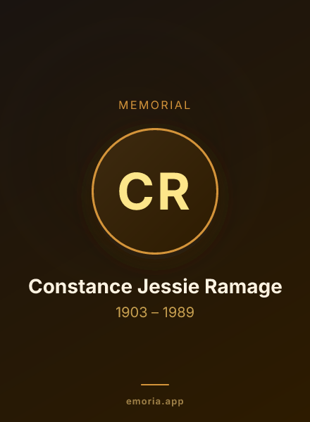 Memorial portrait of Constance Jessie Ramage