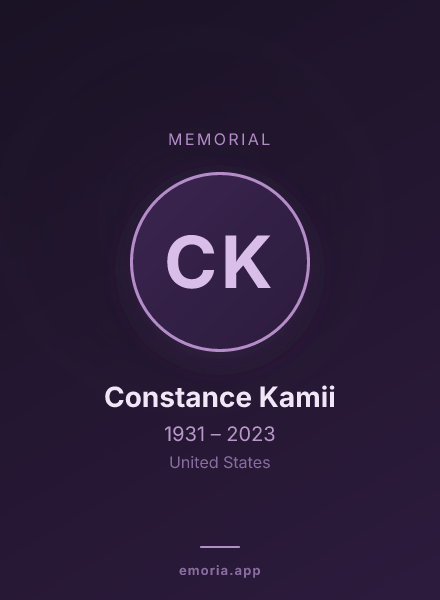 Memorial portrait of Constance Kamii
