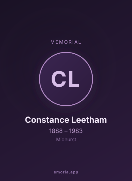 Memorial portrait of Constance Leetham