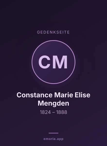 Gedenkportrait von Constance Marie Elise Mengden
