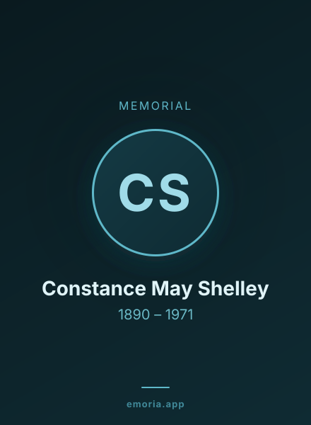 Memorial portrait of Constance May Shelley