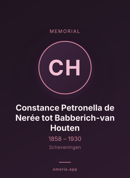 Memorial portrait of Constance Petronella de Nerée tot Babberich-van Houten