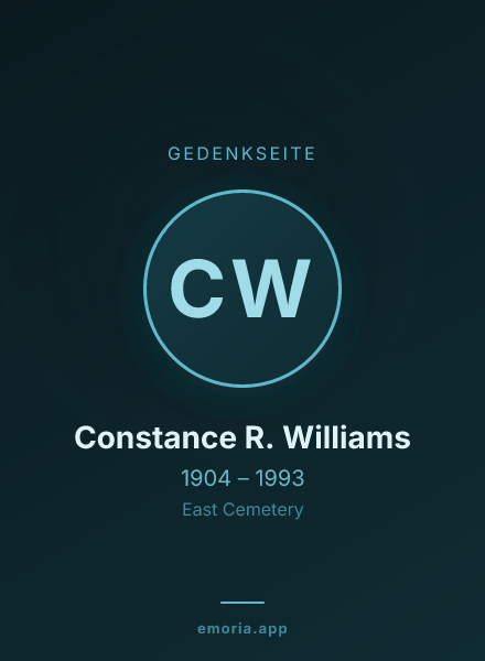 Gedenkportrait von Constance R. Williams