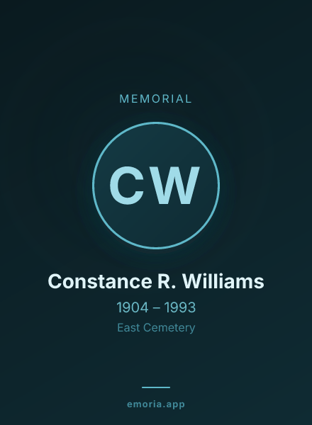 Memorial portrait of Constance R. Williams