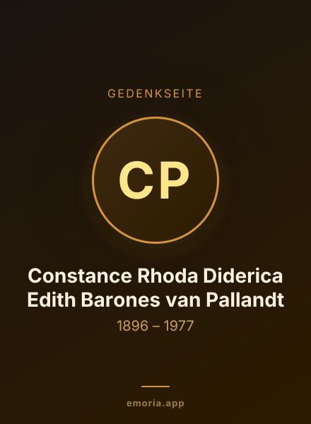 Gedenkportrait von Constance Rhoda Diderica Edith Barones van Pallandt