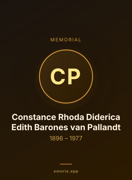 Memorial portrait of Constance Rhoda Diderica Edith Barones van Pallandt