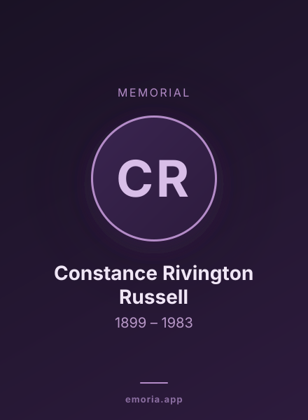 Memorial portrait of Constance Rivington Russell