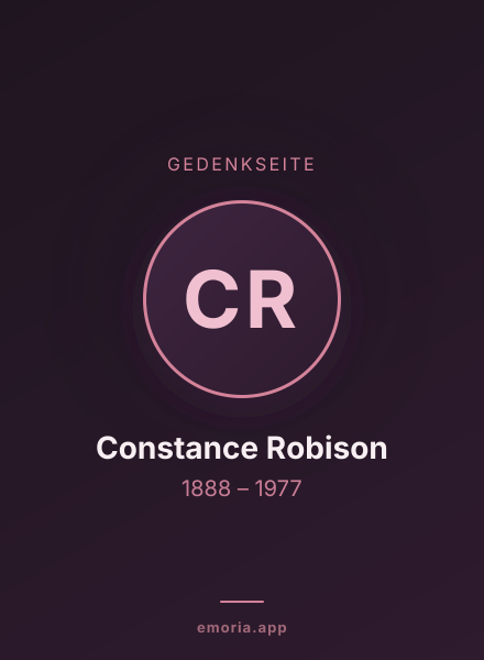 Gedenkportrait von Constance Robison