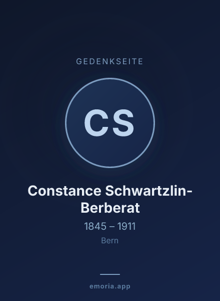Gedenkportrait von Constance Schwartzlin-Berberat
