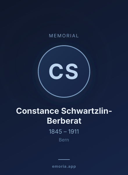 Memorial portrait of Constance Schwartzlin-Berberat