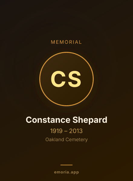 Memorial portrait of Constance Shepard