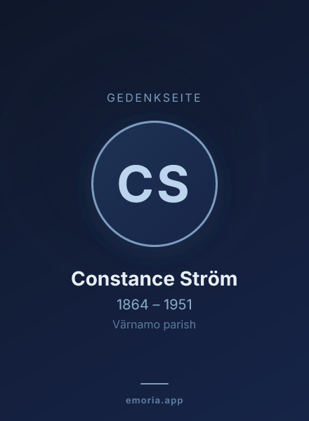Gedenkportrait von Constance Ström