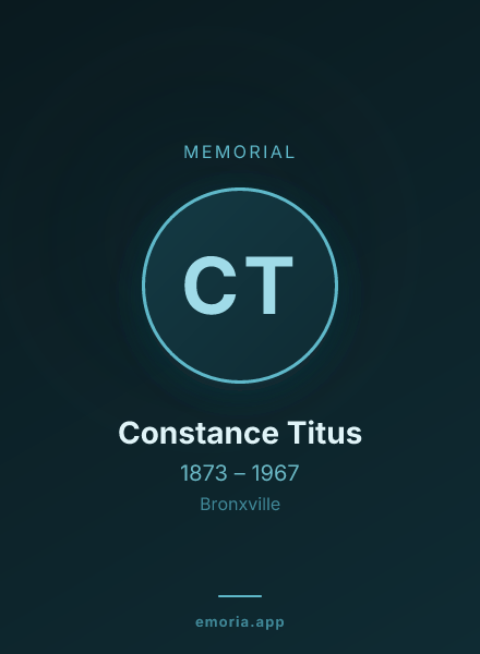 Memorial portrait of Constance Titus