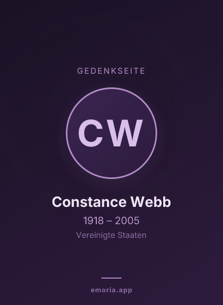 Gedenkportrait von Constance Webb