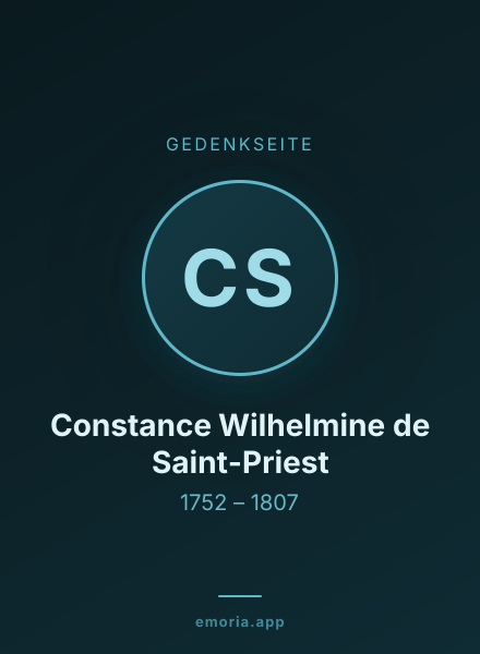Gedenkportrait von Constance Wilhelmine de Saint-Priest