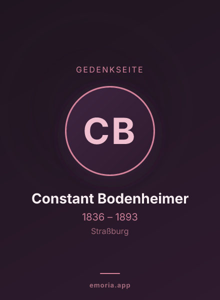 Gedenkportrait von Constant Bodenheimer