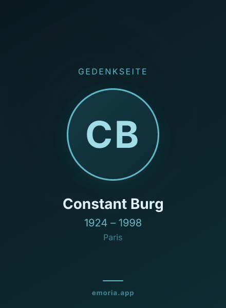Gedenkportrait von Constant Burg