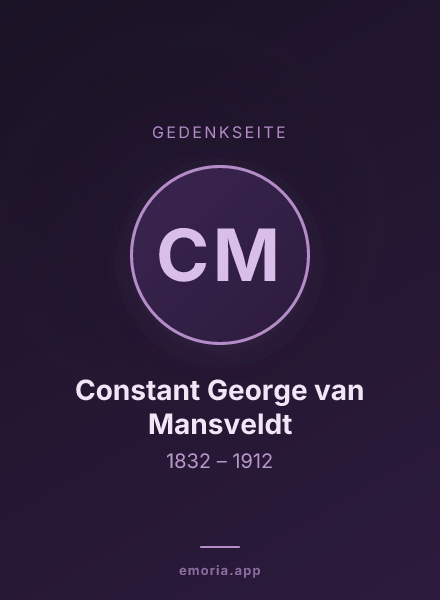Gedenkportrait von Constant George van Mansveldt