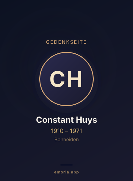 Gedenkportrait von Constant Huys