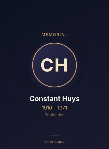 Memorial portrait of Constant Huys