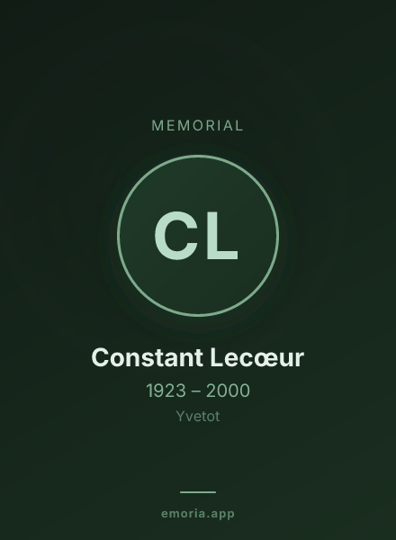 Memorial portrait of Constant Lecœur