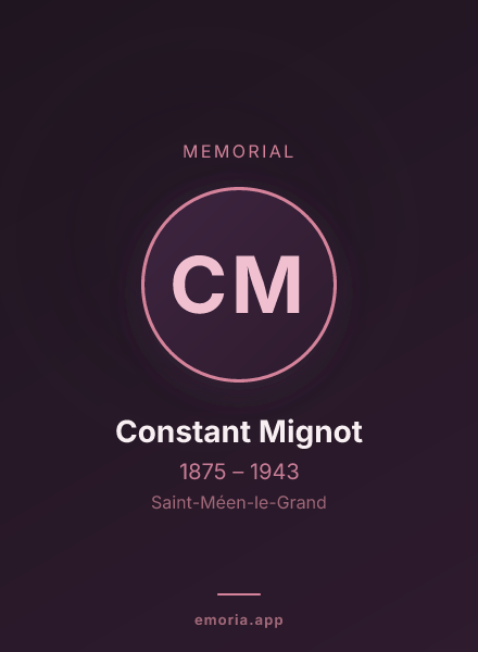 Memorial portrait of Constant Mignot
