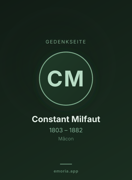Gedenkportrait von Constant Milfaut