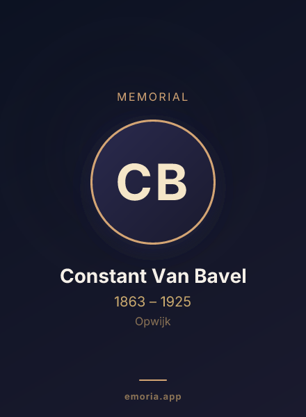 Memorial portrait of Constant Van Bavel