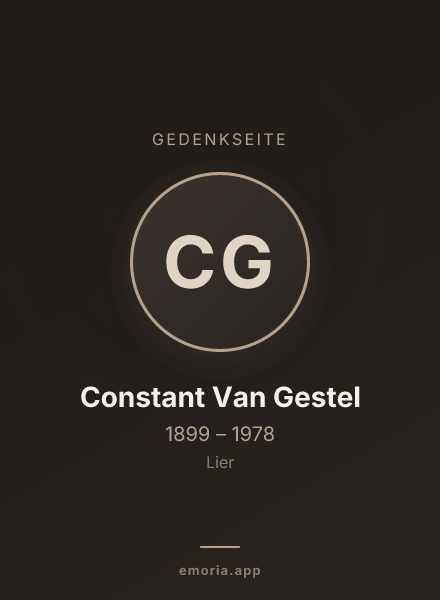 Gedenkportrait von Constant Van Gestel