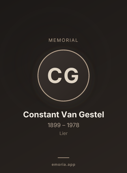 Memorial portrait of Constant Van Gestel