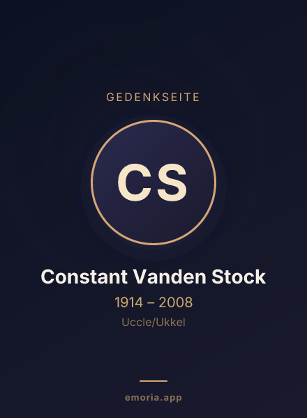 Gedenkportrait von Constant Vanden Stock