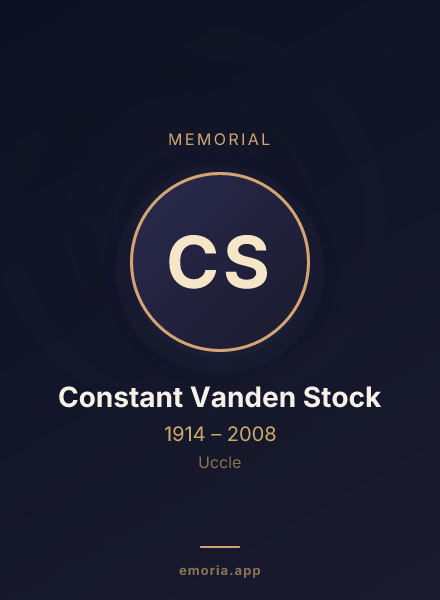 Memorial portrait of Constant Vanden Stock