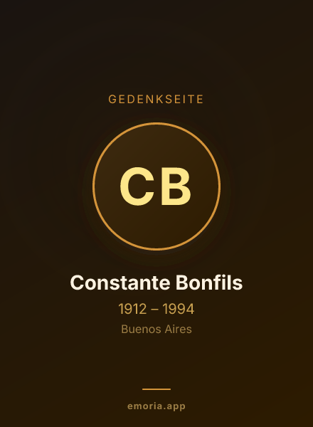 Gedenkportrait von Constante Bonfils