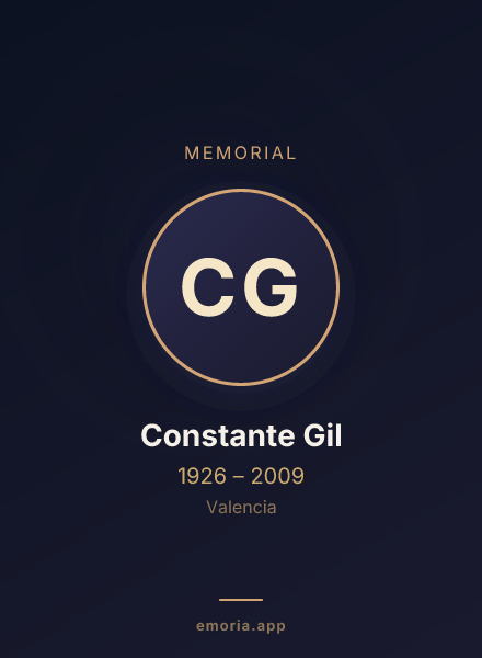 Memorial portrait of Constante Gil