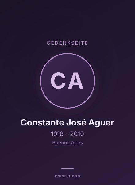 Gedenkportrait von Constante José Aguer