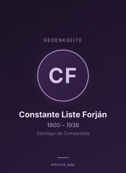Gedenkportrait von Constante Liste Forján